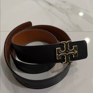 Tory Burch Black Belt with Gold Emblem